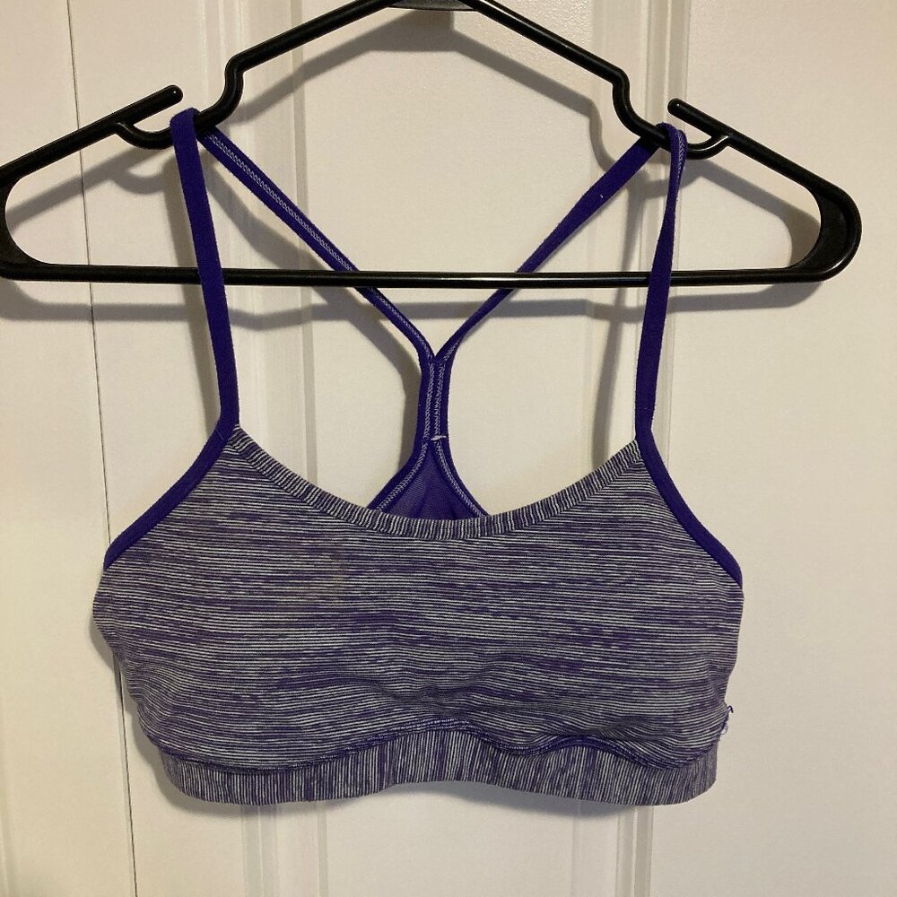 #181 Women's Lululemon Workout Yoga Bra Top, Purple, Size 6